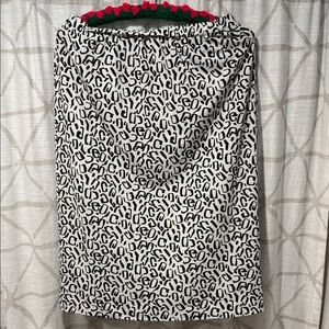 Vintage 80s Black and White Patterned Women's Skirt